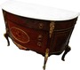 Franz�sische Antik Stil Kommode Intarsien Braun mit wei�er Marmorplatte - Barock M�bel
