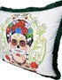 Frida Kahlo by Casa Padrino Luxus Deko Kissen mit Strass Steinen Wei� / Bunt