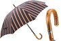 Gro� Gestreiften Regenschirm aus Kastanienholz f�r Herren - Handmade in Italy