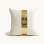 Harald Gl��ckler Luxus Deko Kissen Pomp��s by Casa Padrino Wei� / Gold - Gl��ckler Kissen - Designer Zierkissen - Harald Gl��ckler Designer Deko Accessoires