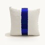 Harald Gl��ckler Luxus Deko Kissen Pomp��s by Casa Padrino Wei� / Royal Blau - Gl��ckler Kissen - Designer Zierkissen - Harald Gl��ckler Designer Deko Accessoires