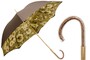 Khaki Regenschirm mit Blumen und Glitzer f�r Damen - Manuelle �ffnung - 100% Polyester - Griff aus Acetat - Handmade in Italy