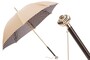 Klassisch Regenschirm mit Punktemuster, Doppelgewebe f�r Damen - Manuelle �ffnung - 100% Polyester - Schmuck-Griff - Handmade in Italy