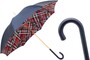 Klassischer Marine-Regenschirm mit Streifen und Blumen f�r Damen - Handmade in Italy