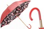Korallenfarbener Regenschirm mit Schmetterlings-Innenseite f�r Damen - Manuelle �ffnung - 100% Polyester - Griff aus Acetat - Handmade in Italy