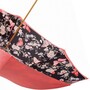 Korallenfarbener Regenschirm mit Schmetterlings-Innenseite f�r Damen - Manuelle �ffnung - 100% Polyester - Griff aus Acetat - Handmade in Italy