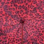 Leopard-Print Roten Regenschirm, Doppelgewebe f�r Damen - Handmade in Italy