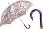 Lila Regenschirm mit Kettenmuster f�r Damen - Automatische �ffnung - 100% Polyester - Griff aus Acetat - Handmade in Italy