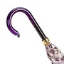 Lila Regenschirm mit Kettenmuster f�r Damen - Automatische �ffnung - 100% Polyester - Griff aus Acetat - Handmade in Italy