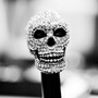 Luxus -Regenschirm mit Totenkopf Griff und Swarovski� f�r Herren - Regenschirm mit Swarovski� Totenkopf Griff - Handmade in Italy