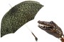Luxus Camouflage Regenschirm mit Krokodil f�r Herren - Automatische �ffnung - 100% Polyester - Griff aus Emailliertem Messing - Handmade in Italy