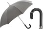 Luxus Grau Stilvoll Regenschirm mit Ledergriff f�r Herren - Handmade in Italy
