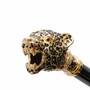 Luxus Gr�n Leopardisiert Panther-Regenschirm f�r Damen - Manuelle �ffnung - 100% Polyester - Griff aus Emailliertem Messing - Handmade in Italy