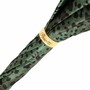 Luxus Gr�n Leopardisiert Panther-Regenschirm f�r Damen - Manuelle �ffnung - 100% Polyester - Griff aus Emailliertem Messing - Handmade in Italy