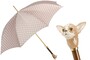 Luxus Regenschirm Damen Chihuahua - Automatische �ffnung - 100% Polyester - Griff aus Emailliertem Messing - Handmade in Italy