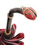 Luxus Regenschirm Damen Coccinella Lu - Manuelle �ffnung - 100% Polyester - Griff aus Emailliertem Messing - Handmade in Italy