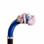 Luxus Regenschirm Damen Seestern Blau - Manuelle �ffnung - 100% Polyester - Griff aus Emailliertem Messing - Handmade in Italy