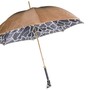 Luxus Regenschirm Damen Waschb�r - Manuelle �ffnung - 100% Polyester - Griff aus Emailliertem Messing - Handmade in Italy