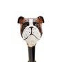Luxus Regenschirm Herren Englische Bulldogge - Automatische �ffnung - 100% Polyester - Griff aus Emailliertem Messing - Handmade in Italy