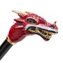 Luxus Regenschirm Herren Roter Drache - Automatische �ffnung - 100% Polyester - Griff aus Emailliertem Messing - Handmade in Italy