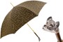 Luxus Regenschirm Herren Wolf - Automatische �ffnung - 100% Polyester - Griff aus Emailliertem Messing - Handmade in Italy