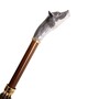 Luxus Regenschirm Herren Wolf - Automatische �ffnung - 100% Polyester - Griff aus Emailliertem Messing - Handmade in Italy