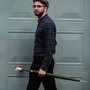 Luxus Regenschirm Herren mit Fuchs - Automatische �ffnung - 100% Polyester - Griff aus Emailliertem Messing - Handmade in Italy