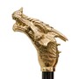 Luxus Regenschirm Herren mit Goldenem Drachen - Automatische �ffnung - 100% Polyester - Messing Griff - Handmade in Italy