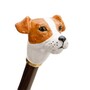 Luxus Regenschirm Herren mit Jack Russell - Automatische �ffnung - 100% Polyester - Griff aus Emailliertem Messing - Handmade in Italy