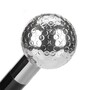 Luxus Regenschirm Herren mit Silber Golfball - Automatische �ffnung - 100% Polyester - Silberfarben Emaillierter Griff aus Harz - Handmade in Italy