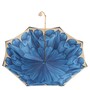Luxus-Regenschirm mit Blauen Dahlien, Doppelgewebe f�r Damen - Handmade in Italy
