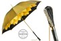 Luxus-Regenschirm mit Gold Dahlien, Doppelgewebe f�r Damen - Manuelle �ffnung - 100% Polyester - Griff mit Swarovski�-Kristallen - Handmade in Italy