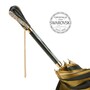 Luxus-Regenschirm mit Gold Dahlien, Doppelgewebe f�r Damen - Manuelle �ffnung - 100% Polyester - Griff mit Swarovski�-Kristallen - Handmade in Italy