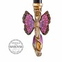 Luxus Regenschirm mit Violett Schmetterling f�r Damen - Handmade in Italy