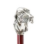 Luxus Roter Regenschirm mit Silbernem Hund f�r Herren - Handmade in Italy