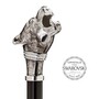 Luxus Schwarzer Regenschirm mit Vintage Panther f�r Herren - Handmade in Italy