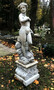 Massive schwere Anik Stil Skulptur / Statue M�dchen mit Delfin mit Sockel Antikgrau von Casa Padrino - Steinfigur Barock Gartenskulptur - sehr schwer - 