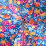 Orange Regenschirm mit Blumen f�r Damen - Manuelle �ffnung - 100% Polyester - Griff aus Acetat - Handmade in Italy