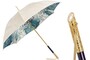 Perlfarben Vintage Regenschirm, Doppelgewebe f�r Damen - Manuelle �ffnung - 100% Polyester - Schmuck-Griff - Handmade in Italy