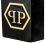 Philipp Plein Luxus Designer Marmor Deko Objekt Schwarz / Gold H. 36 cm