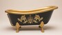 Pomp��s by Casa Padrino Luxus Badewanne Deluxe freistehend von Harald Gl��ckler Schwarz / Gold / Schwarz 1560mm mit goldfarbenen L�wenf�ssen