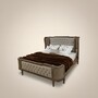 Pomp��s by Casa Padrino Luxus Barock Doppelbett Provence Grau / Braun - designed by Harald Gl��ckler