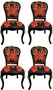 Pomp��s by Casa Padrino Luxus Barock Esszimmerst�hle Roses Schwarz / Rot / Gold - Esszimmer Set - 4 Pomp��se Barock St�hle designed by Harald Gl��ckler
