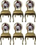 Pomp��s by Casa Padrino Luxus Barock Esszimmerst�hle Gold / Mehrfarbig 50 x 60 x H.104 cm - Pomp��se Barock St�hle designed by Harald Gl��ckler - 6 Esszimmerst�hle