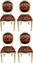 Pomp��s by Casa Padrino Luxus Barock Esszimmerst�hle Rosen Schwarz / Rot / Gold - Pomp��se Barock St�hle designed by Harald Gl��ckler - 4 Esszimmerst�hle