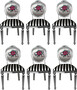 Pomp��s by Casa Padrino Luxus Barock Esszimmerst�hle Pink Lips Schwarz / Wei� Streifen / Silber - Pomp��se Barock St�hle designed by Harald Gl��ckler - 6 Esszimmerst�hle