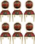 Pomp��s by Casa Padrino Luxus Barock Esszimmerst�hle Rosen Schwarz / Rot / Gold - Pomp��se Barock St�hle designed by Harald Gl��ckler - 6 Esszimmerst�hle