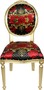 Pomp��s by Casa Padrino Luxus Barock Esszimmerst�hle Rosen Schwarz / Rot / Gold - Pomp��se Barock St�hle designed by Harald Gl��ckler - 6 Esszimmerst�hle