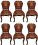 Pomp��s by Casa Padrino Luxus Barock Esszimmerst�hle Krone mit Glitzersteinen Leopard / Schwarz / Gold - Esszimmer Set - 6 Pomp��se Barock St�hle designed by Harald Gl��ckler