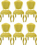 Pomp��s by Casa Padrino Luxus Barock Esszimmerst�hle Gold Bouquet Muster / Gold - Pomp��se Barock St�hle designed by Harald Gl��ckler - 6 Esszimmerst�hle - Barock Esszimmer M�bel
